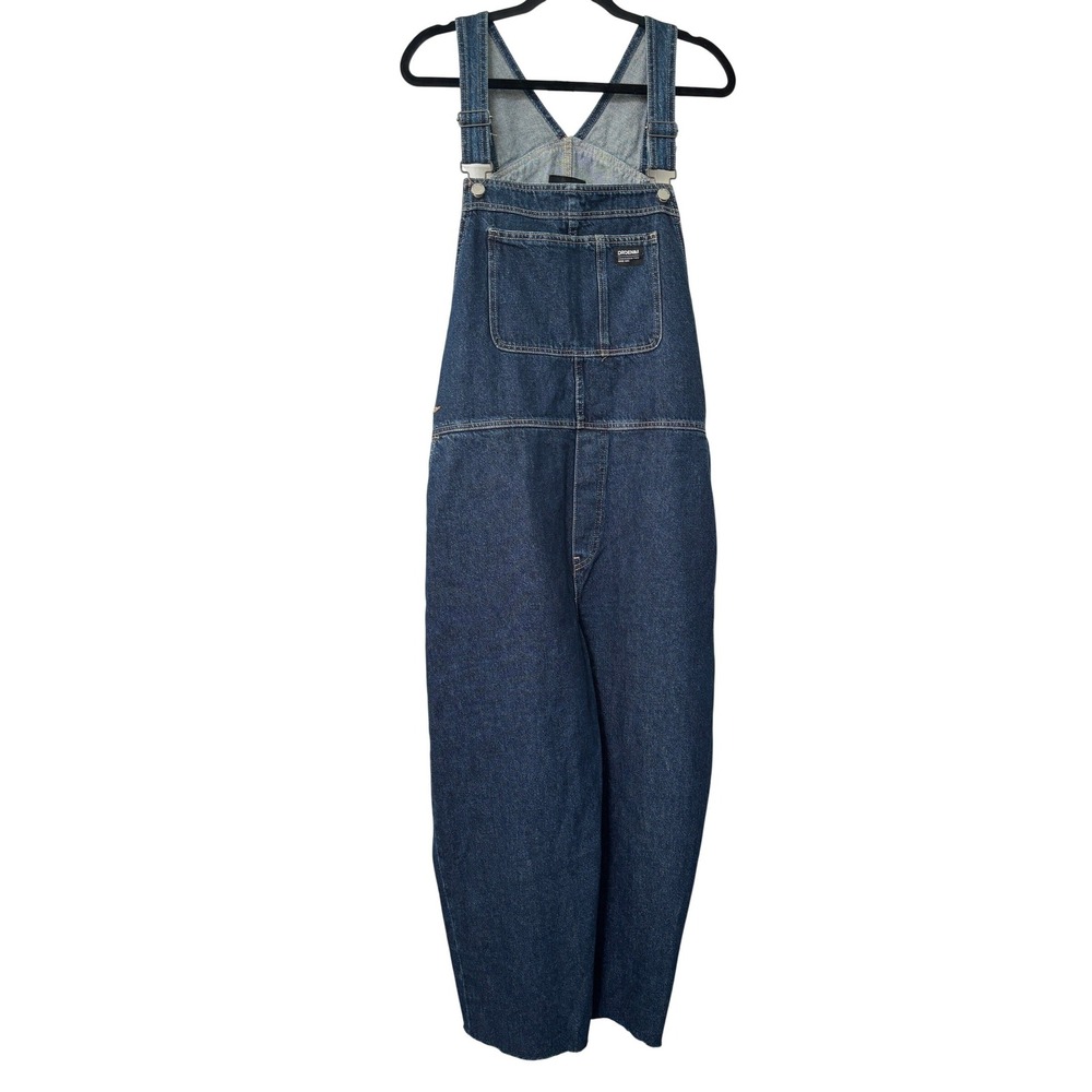 Dr Denim Lydia Dungarees XL Pebble Dark Retro K27 Wide Leg Denim Overalls